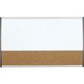 Quartet Magnetic Dry-Erase Combo Board, f/ Cubicle, 30"x18", SR Frame QRTARCCB3018